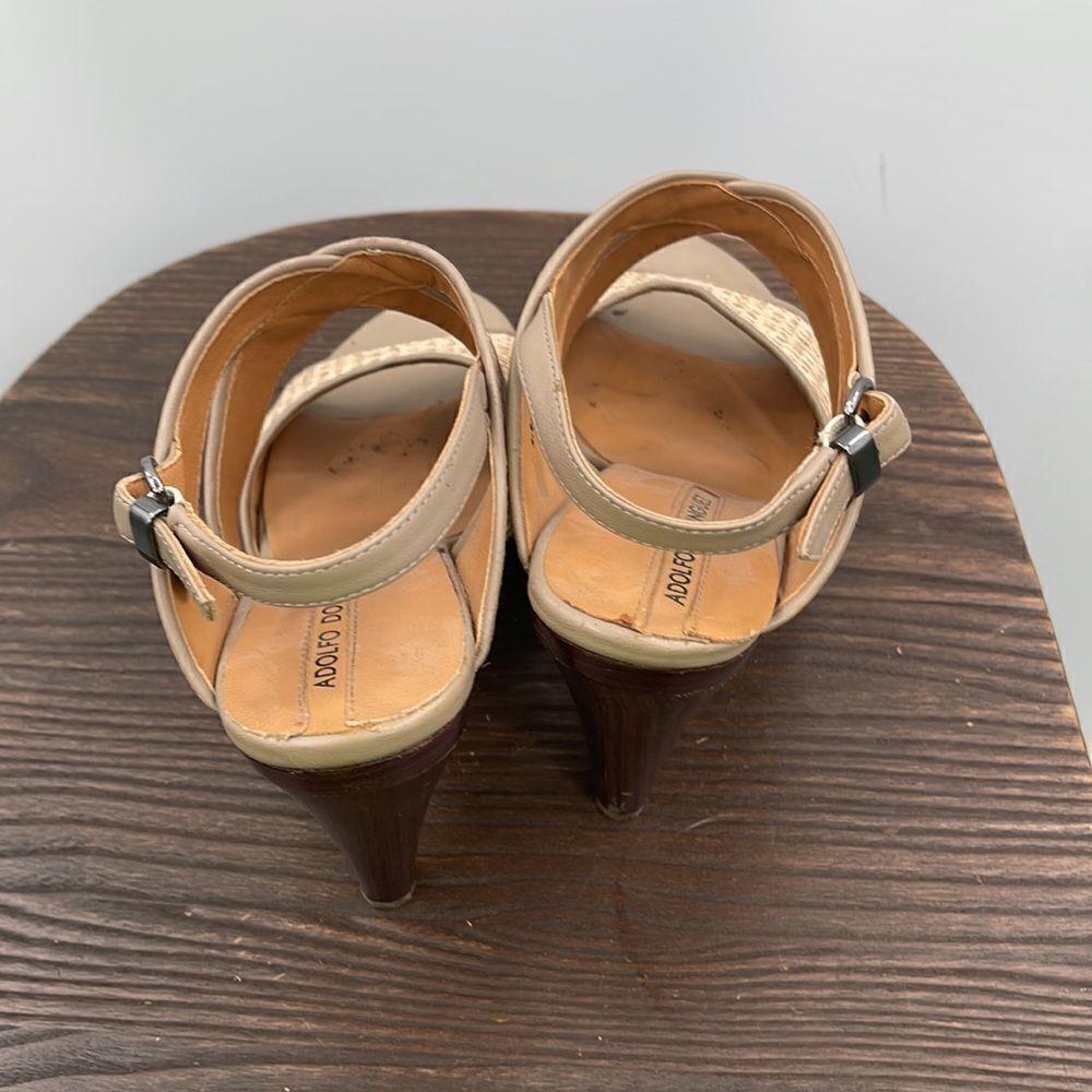 3For$20 Adolfo Dominguez leather wedge sandals size 37 EURO is 6.5 US - Picture 3 of 6